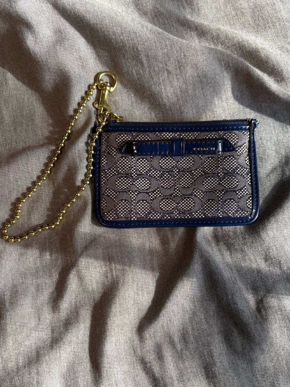 Coach Patent Leather Mini Slim Poppy ID Holder Wristlet